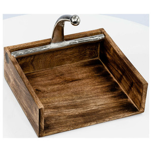 Table à manger en papier de soie de table de cuisine design unique Porte-serviettes décoratif en bois de mangue et d'acacia - Product Image 2