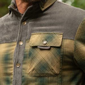 Best Selling <b>Men's</b> Hooded <b>Flannel</b> <b>Jacket</b> Plaid Pattern Breathable Windproof Customizable High Quality Canvas Material Winter - Product Image 3