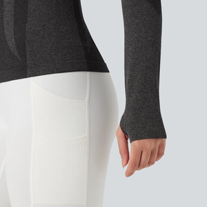 Chemises de sport sans couture pour femmes, hauts d'entraînement à manches longues, hauts de yoga à séchage rapide, légers, respirants, écologiques - Product Image 5