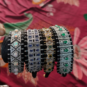 Pulsera y Brazalete de Plata de Ley 925 con Diseño de Hilo con Gema de Esmeralda y Diamantes Naturales, Joyería de Diamantes de Lujo - Product Image 5