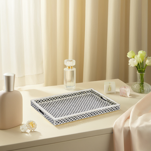 Maximus International - Bandeja Decorativa de Resina Hecha a Mano con Incrustaciones de Patrones Sólidos, Decoración de Lujo para el Hogar, Estilo Art Deco, Juego de Varias Piezas - Product Image 3