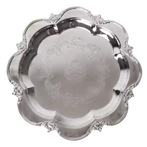 Cargador de Metal de hierro Chapado en gris de la mejor calidad niquelado para platos y platos decorativos de Mesa para el hogar y la boda - Product Image 4