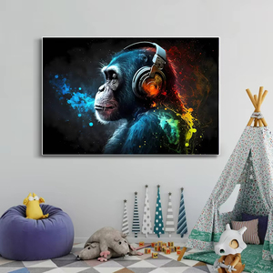 <span class=keywords><strong>Singe</strong></span> avec casque DJ <span class=keywords><strong>singe</strong></span> <span class=keywords><strong>affiche</strong></span> et impressions Graffiti chimpanzés peinture décorative <span class=keywords><strong>POP</strong></span> Animal mur <span class=keywords><strong>Art</strong></span> photos - Product Image 2