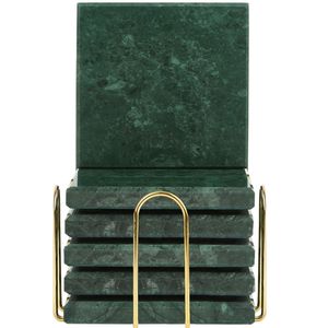 Sous-verres carrés en marbre noir de qualité supérieure avec des veines blanches naturelles pour une finition élégante et moderne de la table - Product Image 6