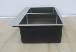 Haute qualité Rectangle bol forme SS304 acier inoxydable fabriqué évier Double bol évier de montage supérieur pour la cuisine - Product Image 4