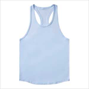 Camiseta sin mangas recortada de talla grande para hombre, camiseta sin mangas elástica sólida y sin costuras, ropa de calle recortada para hombre - Product Image 1