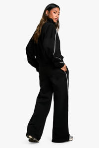 New Design Piping Detail <b>Zip</b> Through Straight Leg Tracksuit For Women Hoodie & <b>Jogger</b> 2 Piece Set For Casual Gym & Sportswear - Product Image 2