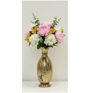 Vase à fleurs en aluminium doré de forme ronde, design moderne et poli, finition or antique, décoration d'intérieur, cadeaux - Product Image 5