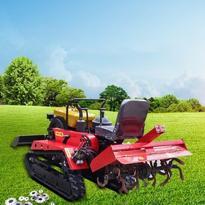 Mini Tractor Agrícola Compacto con Cuchilla Delantera, Tractor de Orugas Rojo para Trabajo de Campo, Maquinaria Agrícola Compacta - Product Image 5