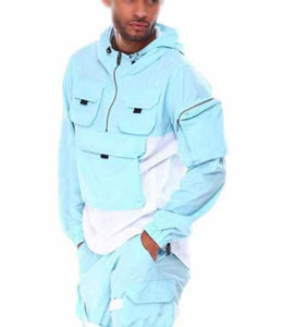 Vêtements d'entraînement Slim Fit deux pièces ensemble survêtement pour hommes haute qualité Cargo Tech polaire unisexe multi-poches hommes Joggers costumes ensemble - Product Image 5