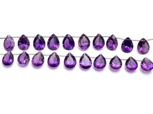 Perles de quartz améthyste AAA+ 12x16mm, taille poire concave, couleur naturelle rare, pierres précieuses de quartz hydro facettées pour bijoux - Product Image 4