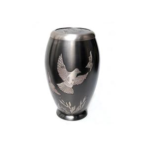 Prix de gros Urne funéraire en laiton gravée à angle et à feuille Urne souvenir en métal de taille personnalisée pour adultes - Product Image 3