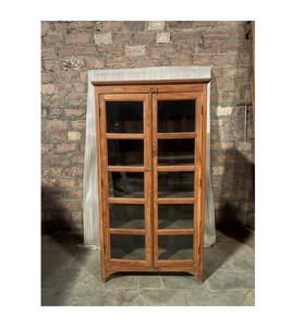 Armoire de cuisine en bois massif bleu élégante de taille moyenne, style moderne antique, luxe classique vintage - Product Image 1