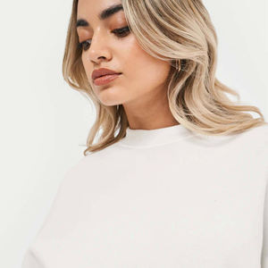 OEM Custom Heavy Thick Crewneck Sweatshirt for <b>Women</b> 2025 Winter Blank Fleece with 3D Embroidery Front Logo Wholesale - Product Image 4