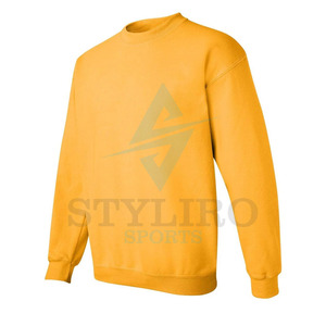 Sweat-shirt à col rond en polaire de haute qualité pour hommes, hiver, uni, personnalisable, coton/polyester, coupe classique, manches longues - Product Image 4