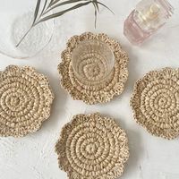 Sous-plats et sets de table classiques en jonc de mer naturel tressé à la main, écologiques, accessoires de table