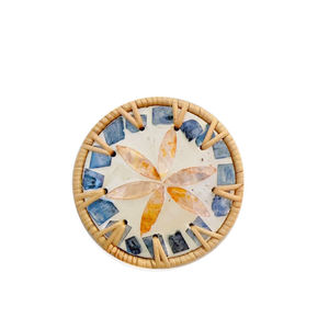 Asia Zen Pattern Mother of Pearl Rattan <b>Coasters</b> <b>and</b> <b>Placemat</b> <b>Set</b> Handicraft From Vietnam DHT HANDICRAFT - Product Image 3