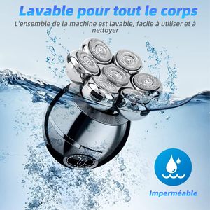 Rasoir Électrique Rotatif pour Hommes avec Base de Recharge Sans Fil, Écran LED, Utilisation Sèche et Humide, Tondeuse à Cheveux, Tondeuse Nez, IPX7 pour le Corps et les Poils du Nez - Product Image 5