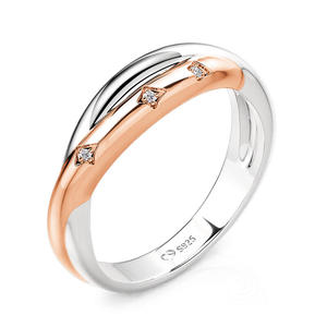 แหวน Jeulia Two-Tone Twist Star-แหวนเปิดดีไซน์ทันสมัยทำจากสแตนเลสสตีลชุบทอง 18K - Product Image 2