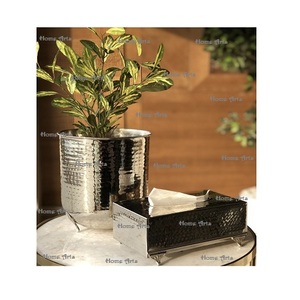 Lot de 2 jardinières de différentes tailles jardinière en fer couleur or et noir de qualité supérieure pour accessoires de décoration de jardin - Product Image 5