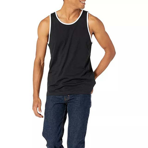 Vente en gros pas cher prix hommes gilet débardeur musculation 100% coton hommes vêtements de fitness sans manches débardeurs avec logo personnalisé - Product Image 4