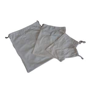 Bolsa con cordón de algodón personalizada Bolsa de compras sostenible elegante de lujo con logotipo cuidadosamente elaborado para la venta - Product Image 3