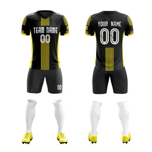 Ropa Deportiva de Entrenamiento, Cuello en V, Manga Corta, Transpirable, 100% Poliéster, Conjunto de Camiseta y Pantalones Cortos de Fútbol, MOQ Bajo, Uniformes Personalizados - Product Image 4