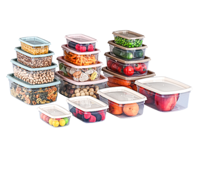 Eco-Friendly 4-Piece PP Dishwasher Safe Food Storage Container Set Flip Top Lids (250ml-500ml-750ml-1250ml) for <b>Kitchen</b> <b>Camping</b> - Product Image 1