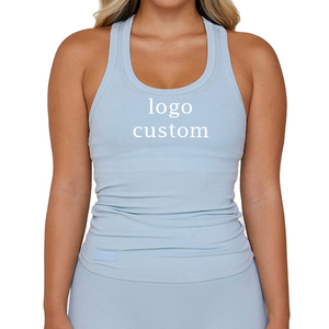 Fabriqué en usine de haute qualité respirant femmes coupe décontractée confortable gilet personnalisé femmes tissu côtelé Fitness Sport débardeur - Product Image 3