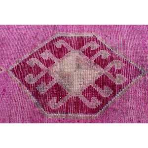 Tapis turc vintage, tapis Herki 2,8x11 pieds, tapis de couloir rose uni - Product Image 5
