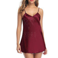 Chemises de nuit pour femmes de qualité supérieure, confortables, modernes, tendance estivale, respirantes, légères, longues, 100% polyester, logo sur le devant