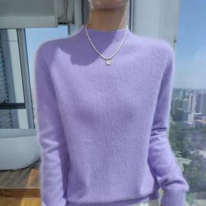 Suéter de Cachemira 100% para Mujer, Cuello Redondo, Casual, Manga Larga, Holgado, Calidad Premium, Antipilling, Otoño Invierno - Product Image 1