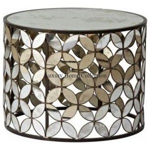 Table de salle à manger décorative de grande taille en métal de forme ronde en marbre de couleur blanche et cadre de table en laiton de haute qualité - Product Image 2