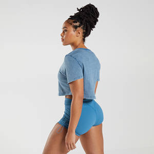 Hot Sale Breathable And Lightweight Cropped Washed Women T-Shirts Hot Selling <b>Shorts</b> <b>Sleeve</b> Women Wear T-Shirts - Product Image 5