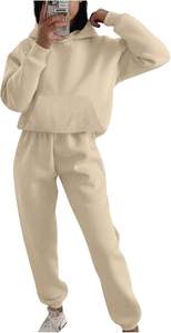 Survêtement en coton 100% surdimensionné imprimé OEM pour femmes ensemble de 2 pièces personnalisé de grande taille survêtement en coton imprimé personnalisé pour femmes - Product Image 5