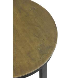Table d'appoint en métal avec dessus rond et finition dorée faite à la main pour le salon et la chambre à coucher de qualité supérieure - Product Image 2