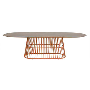 MESA COMEDOR 2,4X1,2 CON TAPA HPL/MADERA TECA (LCO/111/003) - Product Image 3