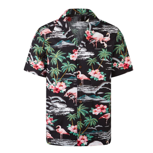 Trending High Quality Custom Summer Men Beach Printed Cotton <b>Linen</b> Stripe <b>Short</b> <b>Sleeve</b> Loose Beach <b>Shirt</b> - Product Image 1
