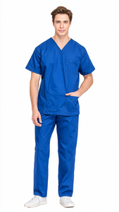Conjunto de Uniformes Médicos Unisex al por Mayor, Spandex/Poliéster, Micro-Rasguños, Manga Corta, Cuello en V, Pantalones a Juego, Uniforme de Hospital OEM - Product Image 4