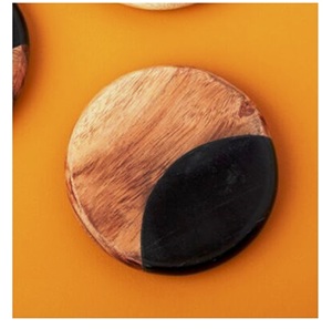 Wholesale Natural Wood and Marble Mango Coasters Classic Style Handmade in India - Product Image 4