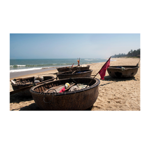 El barco de pesca coracle de bambú redondo vietnamita de alta calidad es amigable con material natural - Product Image 1