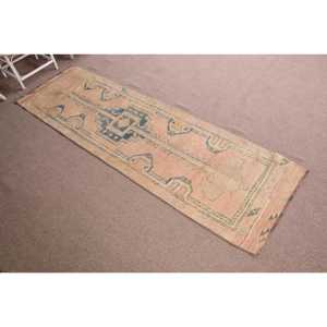 Tapis turc vintage 2,7x9,1 pi (82x278 cm), tapis persan Herki bleu - Product Image 3