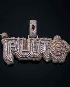 Colgante de Cristal con Corte Baguette y Diamantes de Imitación para Unisex, Estilo Hip Hop, Regalo de Aniversario, Plata de Ley 925, Chapado en Oro, 28 Quilates, VVS1 - Product Image 5