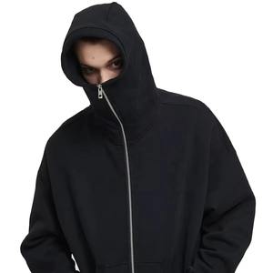 เสื้อฮู้ดซิปโอเวอร์ไซส์สำหรับผู้ชายผ้าคอตตอนปักลายเต็มหน้าหนาและซิปคู่ - Product Image 1