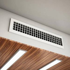Grille de ventilation murale réglable Aircontrol 300x150 mm en aluminium blanc avec buse d'angle de 90° pour systèmes CVC - Product Image 2