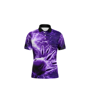 Camiseta de Bolos Personalizada para Hombre, 100% Poliéster, Secado Rápido, Manga Corta, Ropa Deportiva para Equipos y Clubes de EE. UU. - Product Image 1