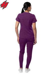 Uniformes Unisex de Enfermería con Cuello en V Top Pant Jogger Set OEM Logo Hospital Doctor para Salón de Belleza Uso - Product Image 5