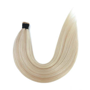 ผมต่อแบบ I-Tip เกรด 18A ผมแท้สีบลอนด์ประกายเทา # 18a/1001 ทรงตรงแบบลอนธรรมชาติ ปลายแบน - Product Image 1