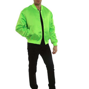 Venta al por mayor High Street Style Hombres Primavera Poliéster Satén Seda Chaquetas de bombardero por encargo 2025 Tallas grandes de alta calidad con logotipo - Product Image 4