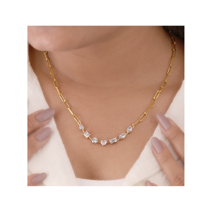 Collar de Cadena con Clips de Papel Minimalista y Moderno para Mujer, Elegante Regalo de Joyería para Cumpleaños y Momentos Especiales - Product Image 1